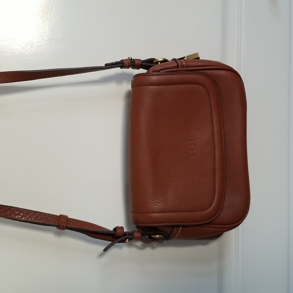 J. Crew Leather Signet Crossbody English Chestnut